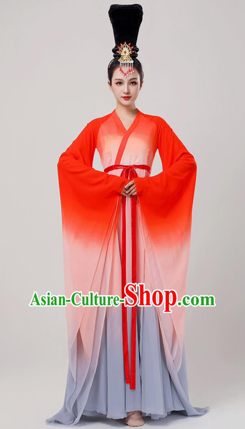 China Wide Sleeve Dance Costume Chinese Classical Dance Clothing Han Tang Dance Red Dress China Wide Sleeve Dance Costume Chinese Classical Dance Clothing Han Tang Dance Red Dress