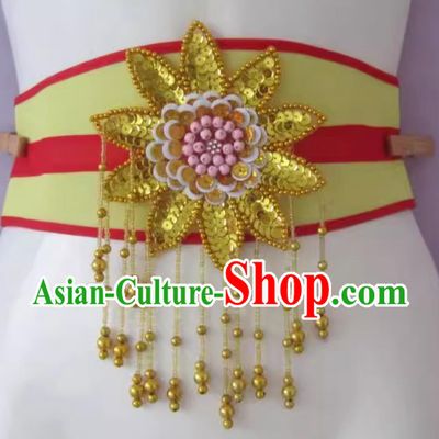 Chinese Folk Dance Waistband Yangko Dance Belt Traditional Opera Handmade Girdle