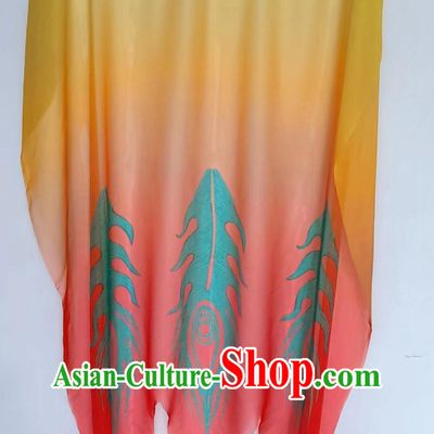 Handmade Yangko Dance Fan Chinese Folk Dance Phoenix Fan China Classical Dance Long Ribbon Fan