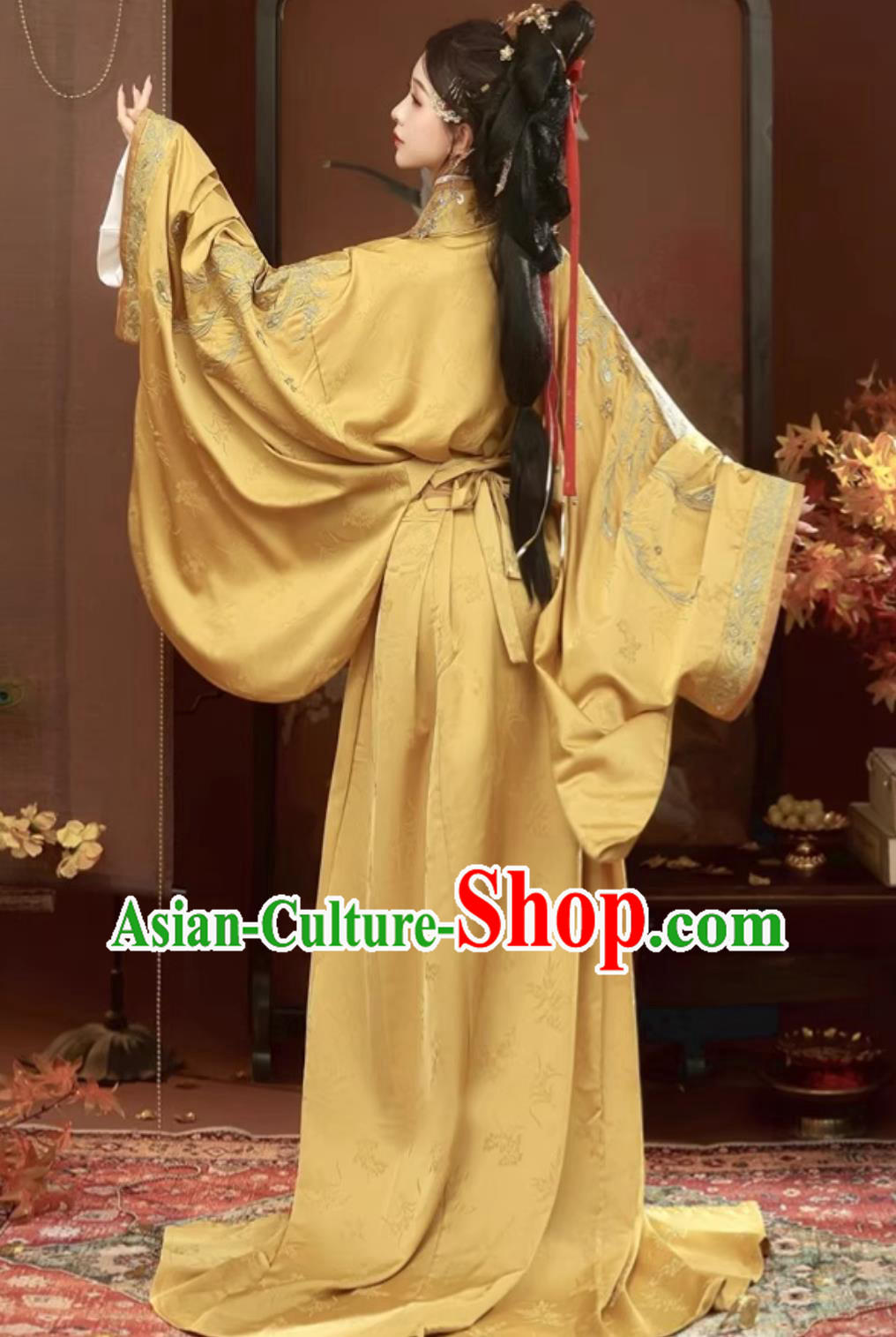 Traditional Chinese Clothing Hanfu Yellow Warring States Robe Ancient Princess Embroidery Costume Traditional Chinese Clothing Hanfu Yellow Warring States Robe Ancient Princess Embroidery Costume