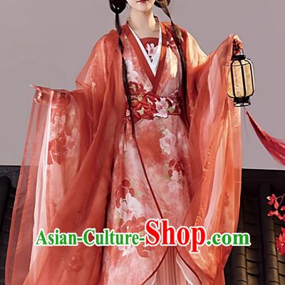 Ancient Chinese Princess Dress Jin Dynasty Hanfu Zhiju Traditional Costume