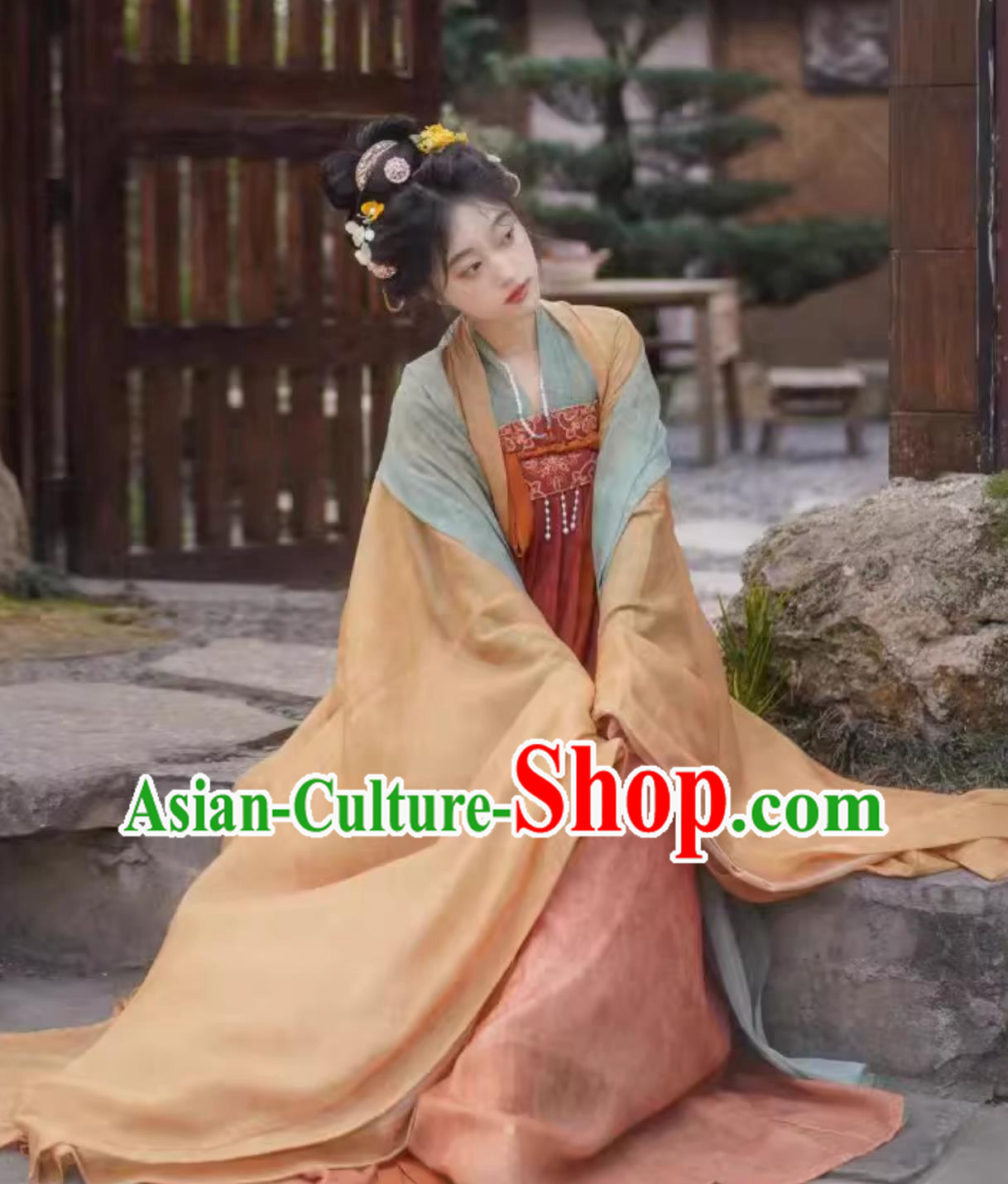 Traditional Chinese Costume Ancient Woman Qixiong Dress Tang Dynasty Hanfu Ruqun Traditional Chinese Costume Ancient Woman Qixiong Dress Tang Dynasty Hanfu Ruqun
