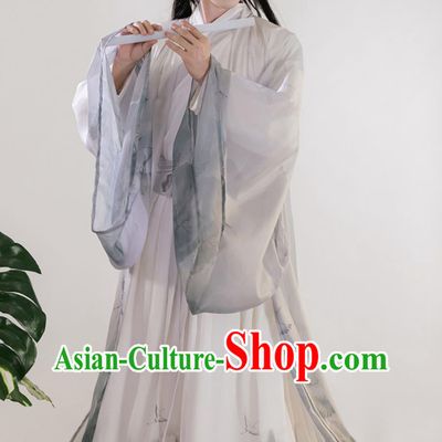 Men Hanfu Chinese Jin Dynasty Young Childe Costume Ancient Scholar Da Xiu Shan Robe Complete Set