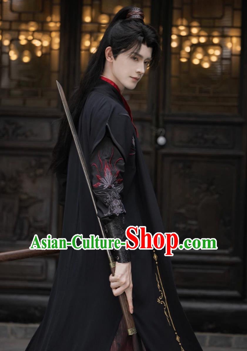 Wuxia Knight Embroidered Hanfu Outfit Ancient Hero Costume Traditional Chinese Swordsman Clothing Wuxia Knight Embroidered Hanfu Outfit Ancient Hero Costume Traditional Chinese Swordsman Clothing