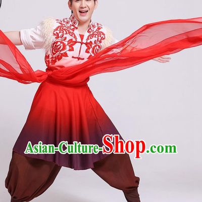 Northern Shaanxi Ansai Waist Drum Performance Costume Chinese Yangko Dance Outfit Festive Male Group Dance Performance Attire