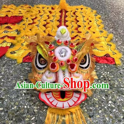 Festival Dancing Lion Tiger Spot Costume Handmade Toothbrush Hair Liu Bei Lion Head Chinese Lion Dance Clothing Complete Set