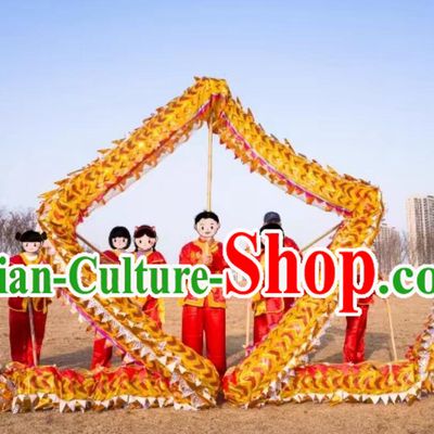 Chinese Dragon Dance Net Costume Festival Celebration Parade Yellow Dragon Professional Competition Dragon Dancing Prop