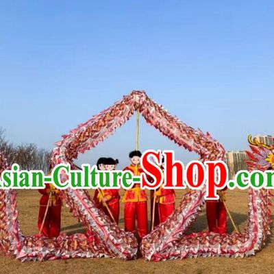 Professional Competition Dragon Dancing Prop Chinese Dragon Dance Net Costume Festival Celebration Parade Red Dragon