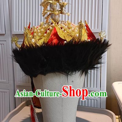 Qing Palace Empress Ceremonial Crown Ancient Chinese Court Headwear Dianzi Headdress Empress Hat
