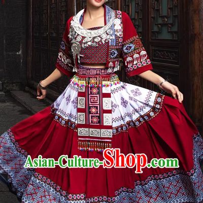 Miao Ethnic Women Clothing Traditional Chinese Costume Guizhou Tujia Minority Dress