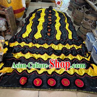 Black and Golden Chinese Lion Dance Tail and Pants Traditional Lion Dancing Costumes Set