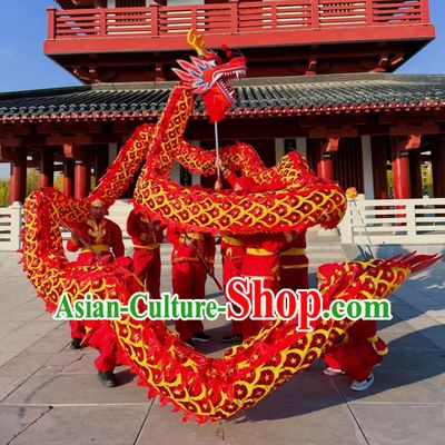 Red Chinese Traditional Dragon Dance Costumes Professional Lantern Festival Celebration Dragon Parade Equipment Complete Set