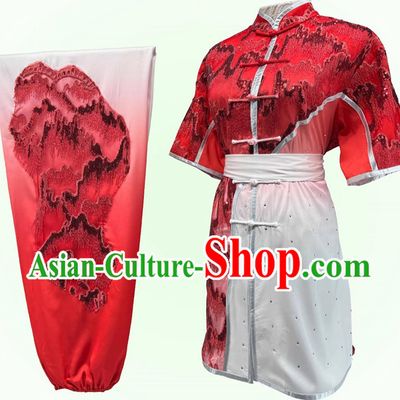 Chinese Kung Fu Changquan Clothing Bright Diamond Wushu Performance Costume Martial Arts Competition Uniform