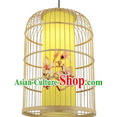 Chinese Restaurant Lantern Bird Cage Decoration Pendant Light Hand Painted Lamp