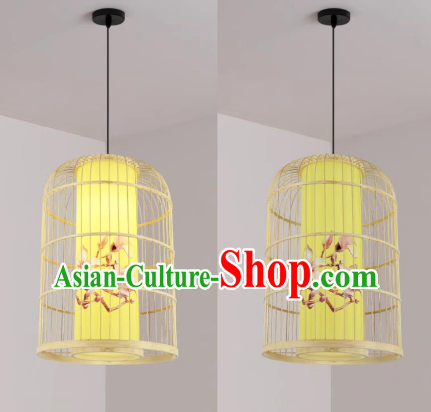Chinese Restaurant Lantern Bird Cage Decoration Pendant Light Hand Painted Lamp Chinese Restaurant Lantern Bird Cage Decoration Pendant Light Hand Painted Lamp