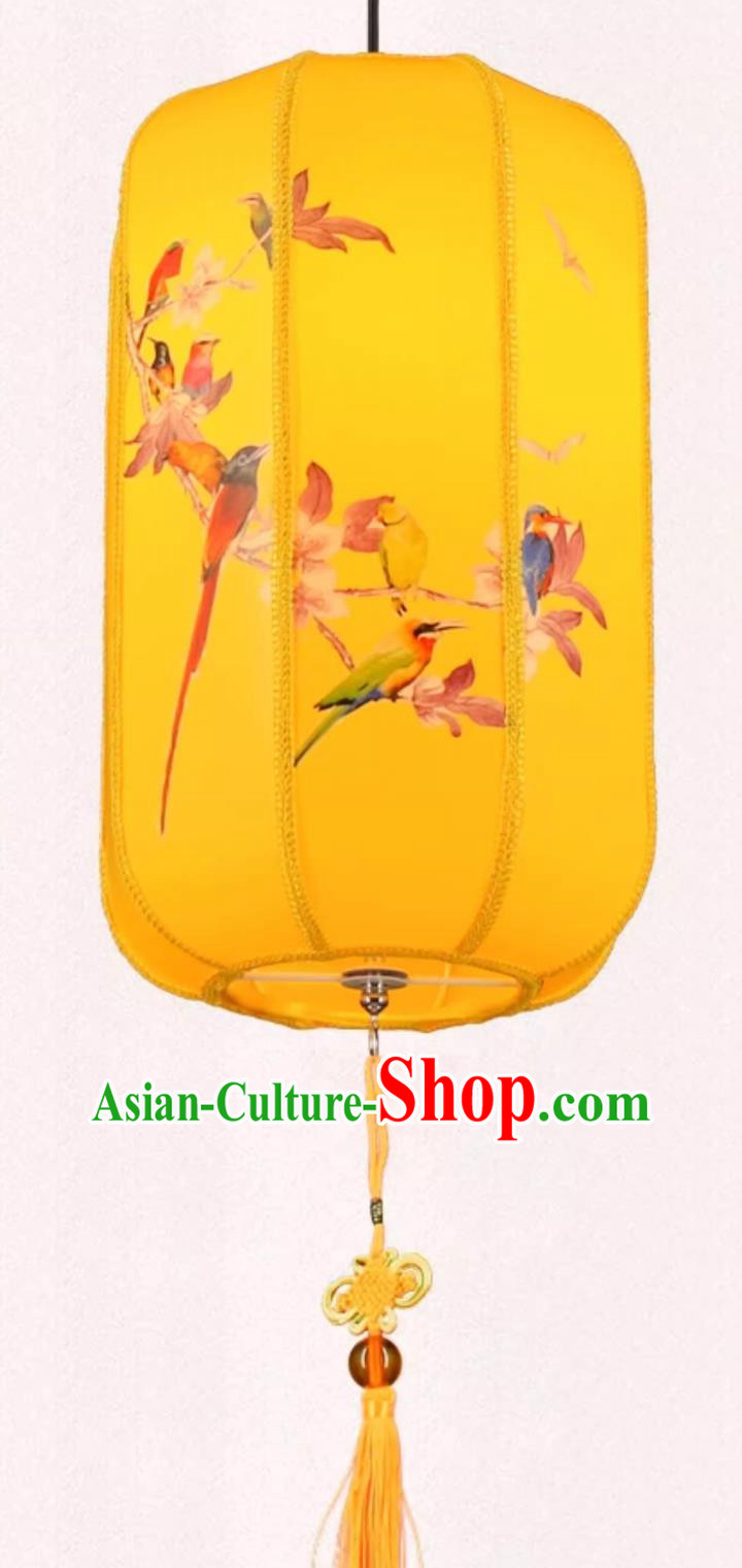 Chinese Lantern Antique Printed Flower Bird Lamp Custom Outdoor Pendant Light Chinese Lantern Antique Printed Flower Bird Lamp Custom Outdoor Pendant Light
