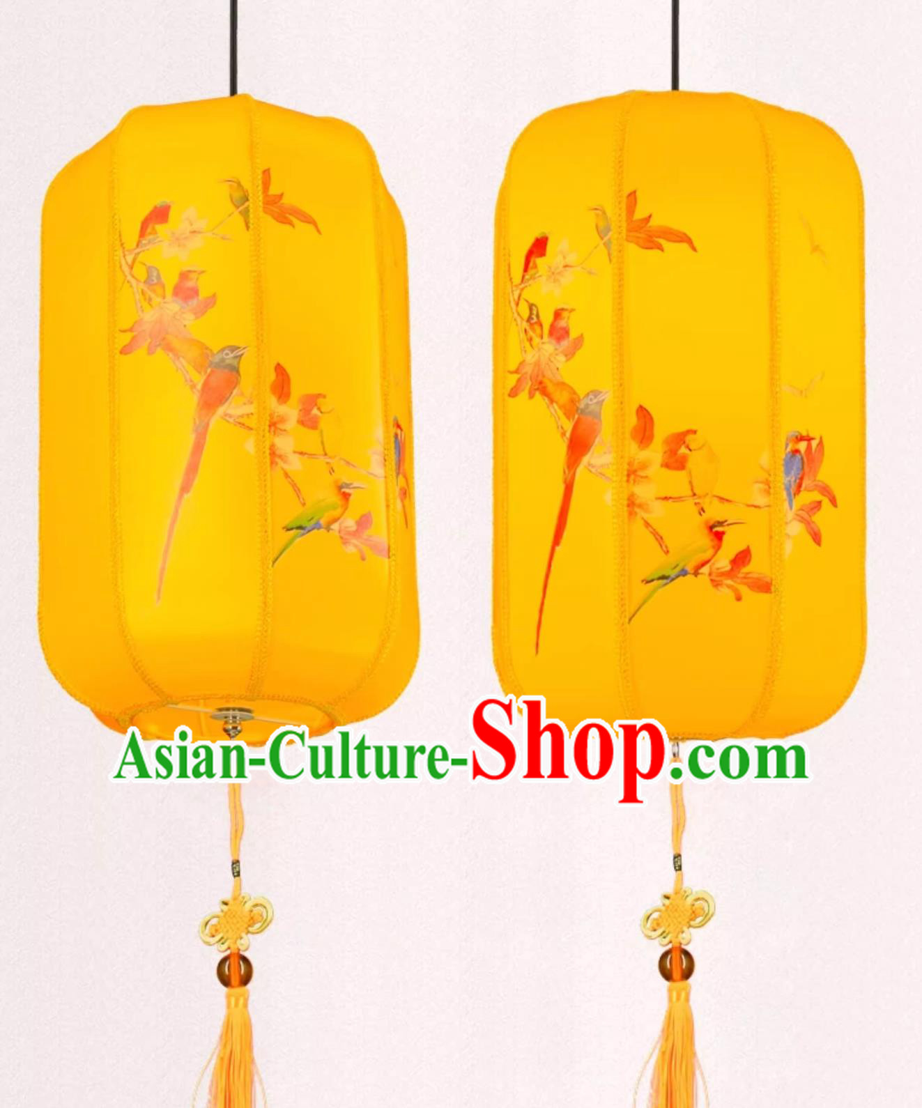 Chinese Lantern Antique Printed Flower Bird Lamp Custom Outdoor Pendant Light Chinese Lantern Antique Printed Flower Bird Lamp Custom Outdoor Pendant Light