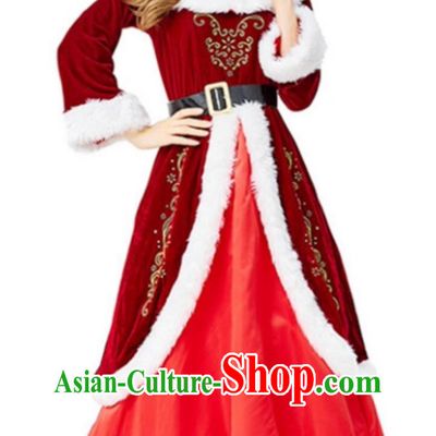 Christmas Theme Clothing Cosplay Party Costume Court Queen Long Dress