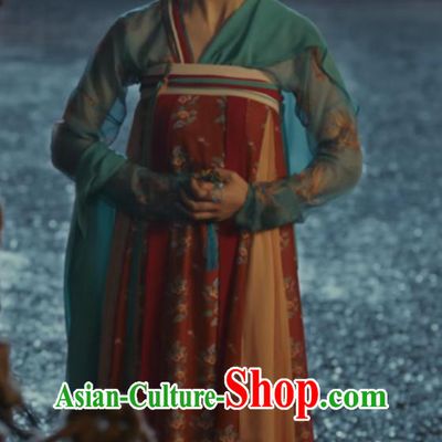 Chinese Tang Dynasty Woman Clothing Drama Wind Rises in Luoyang Palace Lady Hanfu Dress