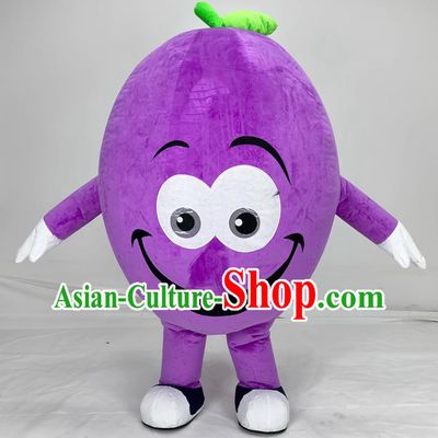 Purple Grape Cartoon Inflatable Costume Fruit Sports Event Walking Prop Festival Mascot Clothing