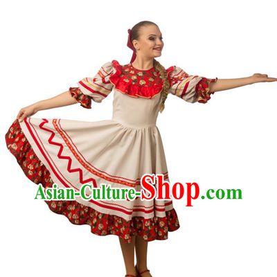 Russian Traditional Performance Dancewear Western Restaurant Waitress Costume European Folk Women Dress