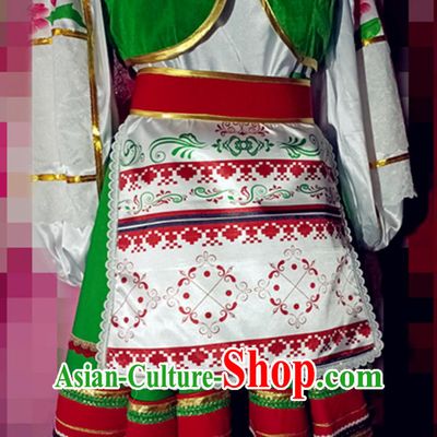 European Folk Women Dress Russian Traditional Performance Dancewear Western Restaurant Waitress Costume