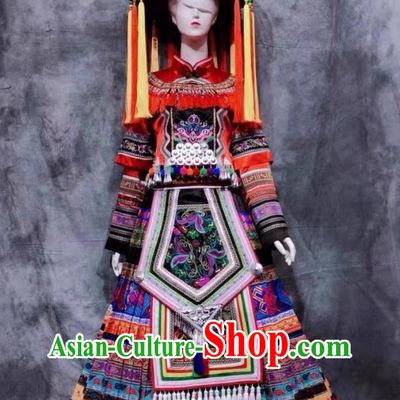 Yao Ethnic Costume Chinese 56 Nationalities Performance Dance Wear Minority Stage Outfit