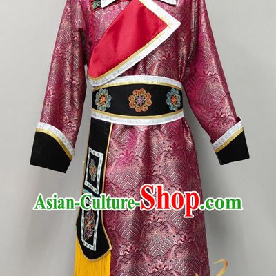Tu Ethnic Minority Traditional Male Costume Chinese Fashion Show Stage Performance Festival Attire