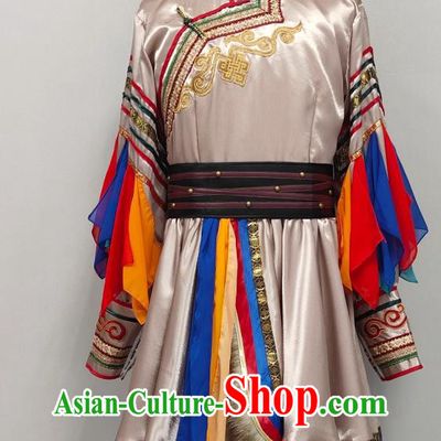 Mongolian Ethnic Male Costume Chinese Mongol Minority Fashion Show Attire