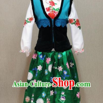 European Fashion Show Performance Attire Nordic Traditional Costume Dutch Swiss Women Dress