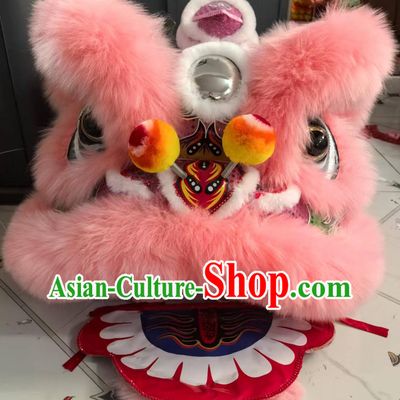 Wedding Decoration Lion Dance Costume Pink Wool Lion Head