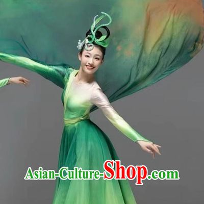 Chinese Classical Dance Performance Costume Opening Dance Green Dress