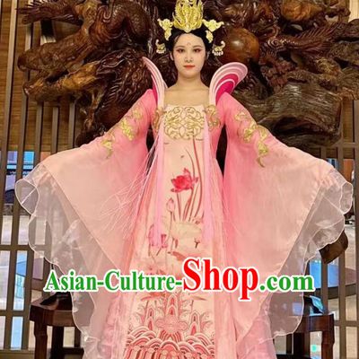 Opening Dance Beauty Dance Costume Tang Dynasty Pink Hanfu Dress Chinese Elegant Wide Sleeve Performance Attire