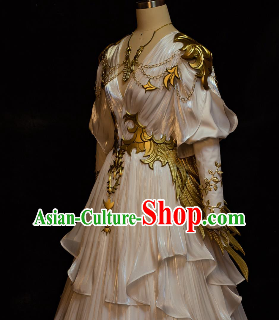 FFXIV Final Fantasy XIV Scholar Seraph Cosplay Costume Fairy Princess White Dress FFXIV Final Fantasy XIV Scholar Seraph Cosplay Costume Fairy Princess White Dress