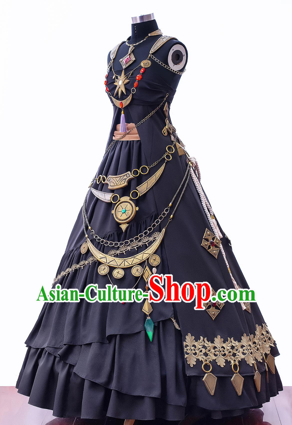 Final Fantasy XIV Astrologian Black Dress Halloween Cosplay Costume Final Fantasy XIV Astrologian Black Dress Halloween Cosplay Costume