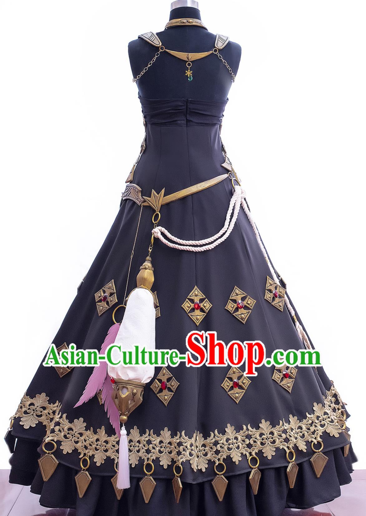 Final Fantasy XIV Astrologian Black Dress Halloween Cosplay Costume Final Fantasy XIV Astrologian Black Dress Halloween Cosplay Costume