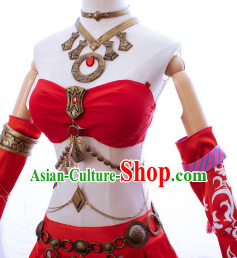 Final Fantasy XIV Dancer Red Dress Cosplay Eighty Level Dance Costume Set Final Fantasy XIV Dancer Red Dress Cosplay Eighty Level Dance Costume Set