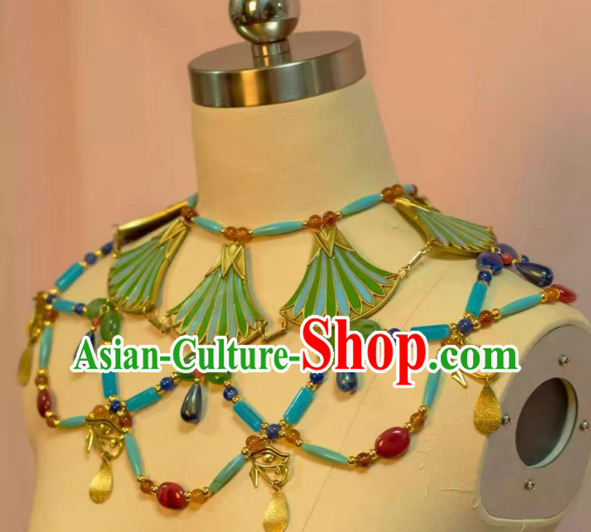 Egyptian Versatile Headpiece And Necklace Handmade Traditional Egypt Queen Jewelry Accessory Egyptian Versatile Headpiece And Necklace Handmade Traditional Egypt Queen Jewelry Accessory