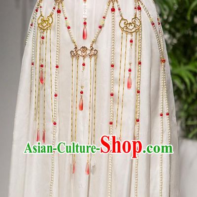 Pearl Tassel Waist Chain Chinese Hanfu Beaded Accessory Mamian Skirt Waist Ornament