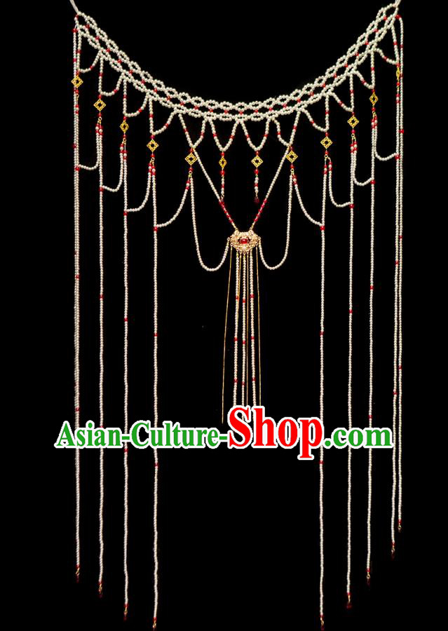 Handmade Mamian Skirt Waist Ornament Pearl Tassel Waist Chain Chinese Hanfu Beaded Accessory Handmade Mamian Skirt Waist Ornament Pearl Tassel Waist Chain Chinese Hanfu Beaded Accessory