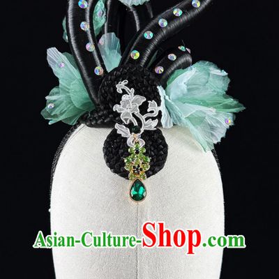 Classical Dance Headpiece Zui Jing Bo Chinese Han Tang Beauty Wig Dance Performance Headdress