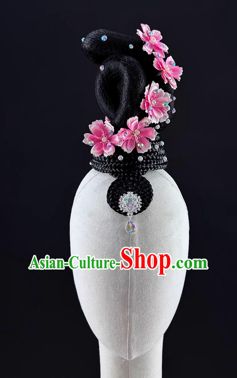 Yun Guan Chun Chen Dance Headdress Chinese Classical Dance Headdress Ancient Style Hair Bun Yun Guan Chun Chen Dance Headdress Chinese Classical Dance Headdress Ancient Style Hair Bun