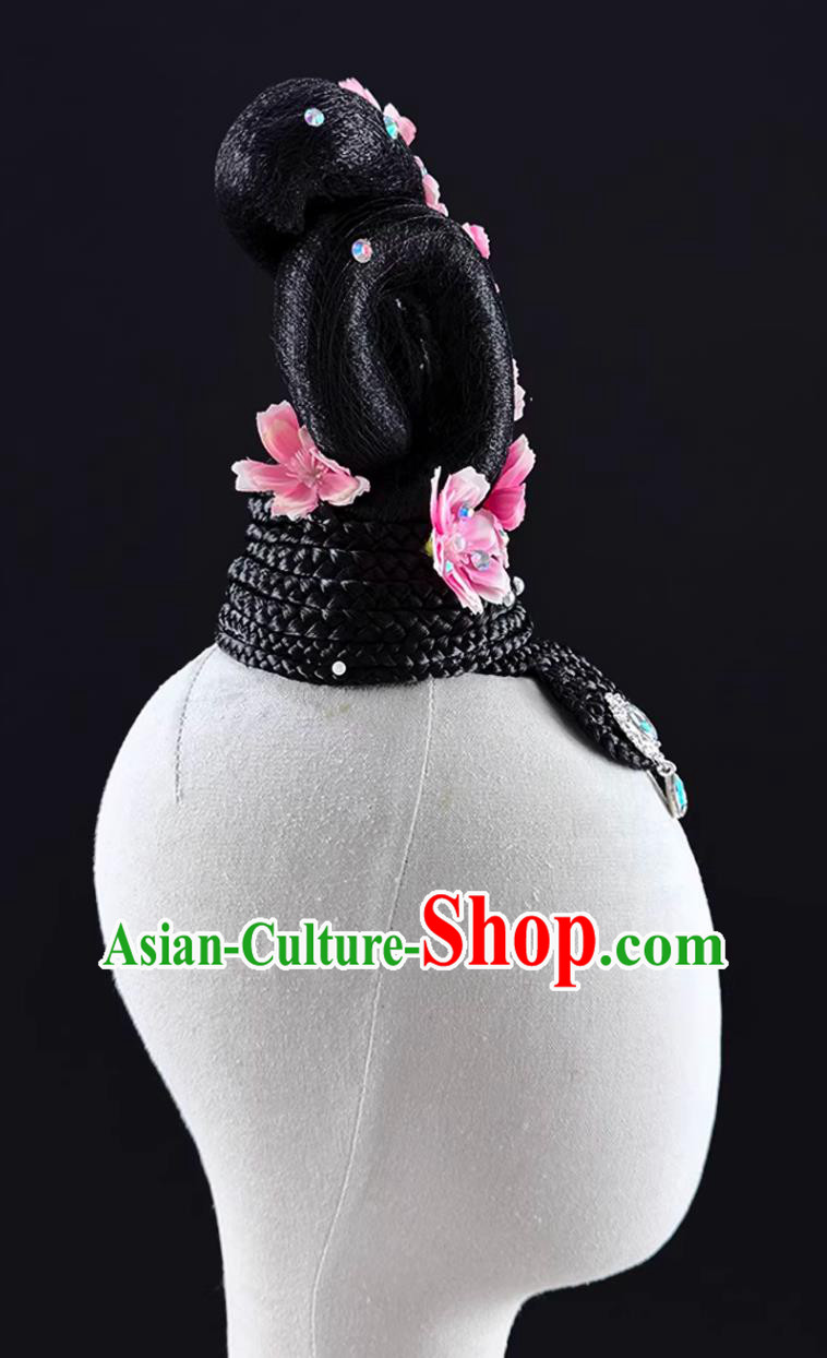 Yun Guan Chun Chen Dance Headdress Chinese Classical Dance Headdress Ancient Style Hair Bun Yun Guan Chun Chen Dance Headdress Chinese Classical Dance Headdress Ancient Style Hair Bun