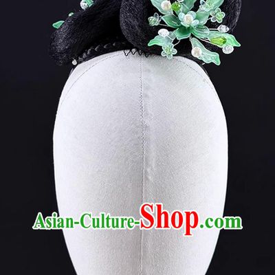 San Shan Yin Meng Women Classical Dance Headdress Chinese Stage Performance Wig Headpiece
