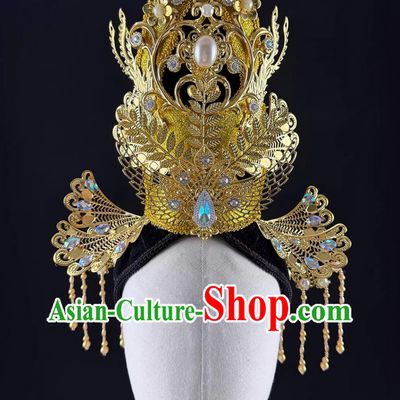 Opening Dance Performance Headdress Grand Tang Dynasty Beauty Headpiece Chinese Hanfu Headwear