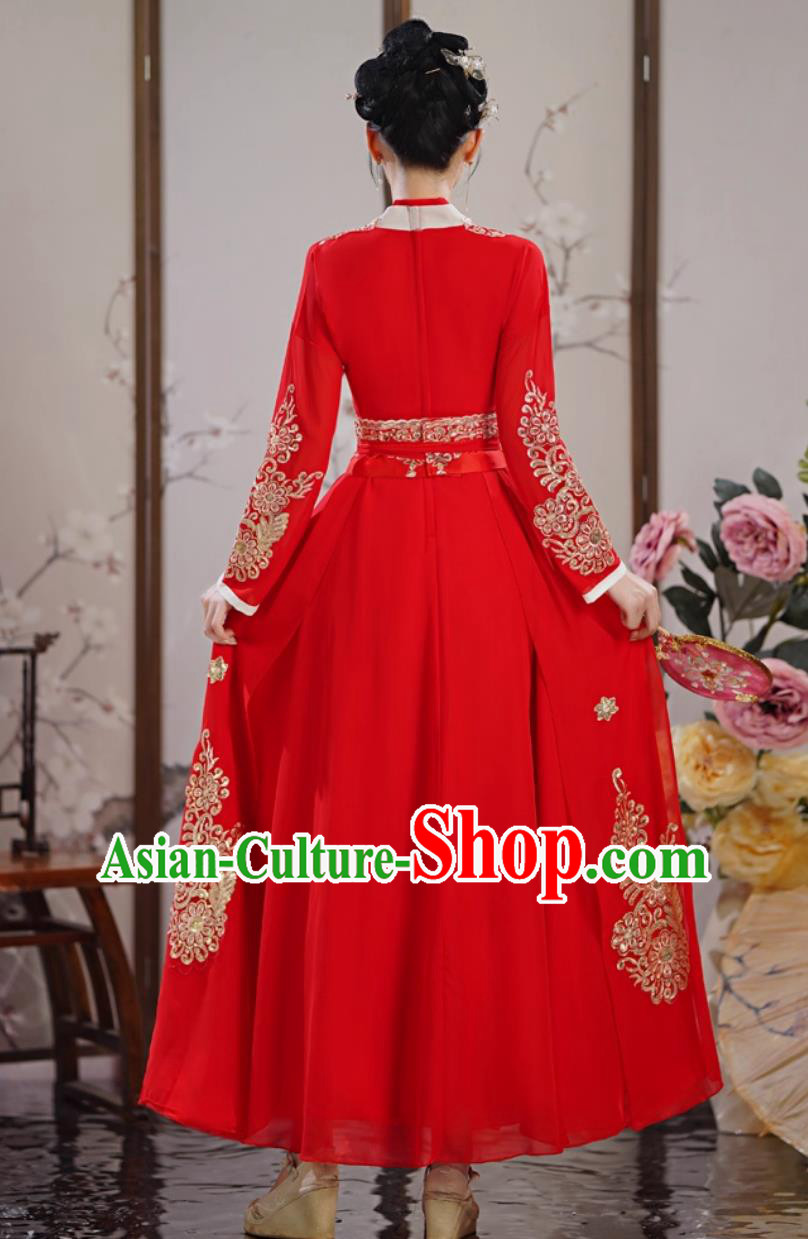 Red Hanfu Women Classical Dance Clothing Ancient Chinese Costume Performance Dress Red Hanfu Women Classical Dance Clothing Ancient Chinese Costume Performance Dress