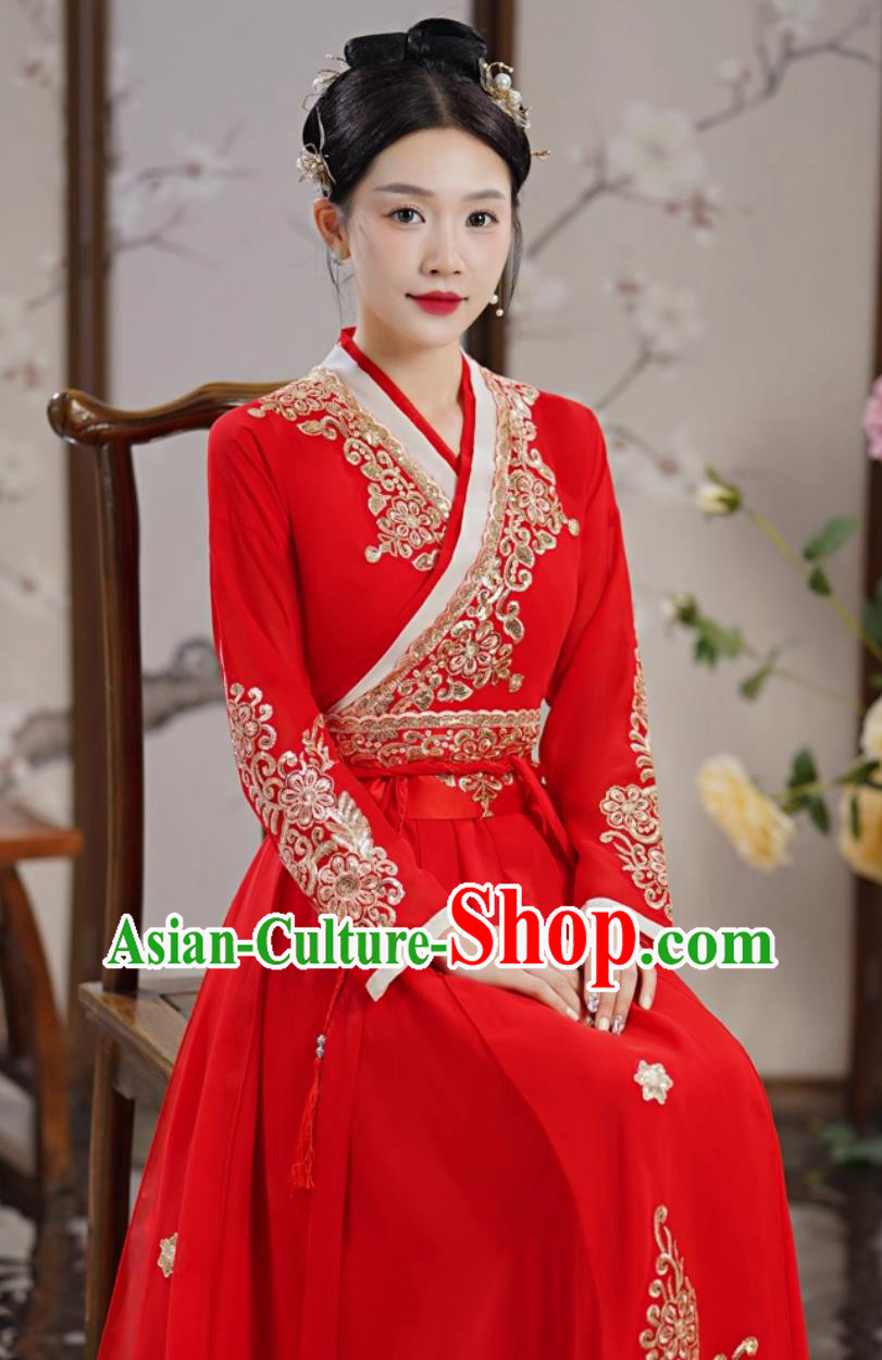 Red Hanfu Women Classical Dance Clothing Ancient Chinese Costume Performance Dress Red Hanfu Women Classical Dance Clothing Ancient Chinese Costume Performance Dress