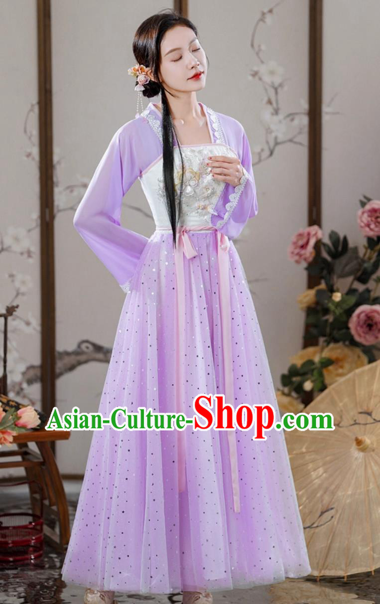 Purple Hanfu Ru Qun Women Chinese Traditional Clothing Ancient Fairy Costume Purple Hanfu Ru Qun Women Chinese Traditional Clothing Ancient Fairy Costume