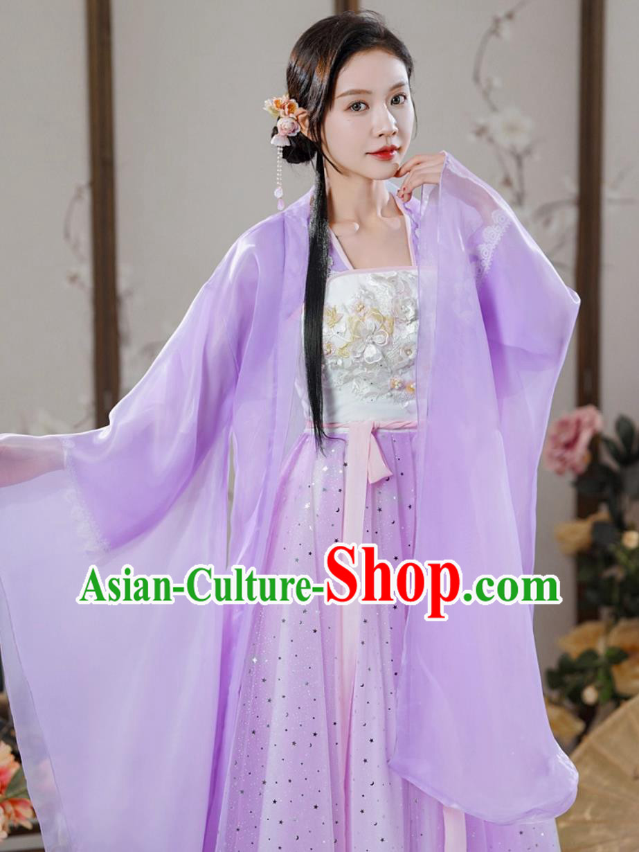 Purple Hanfu Ru Qun Women Chinese Traditional Clothing Ancient Fairy Costume Purple Hanfu Ru Qun Women Chinese Traditional Clothing Ancient Fairy Costume
