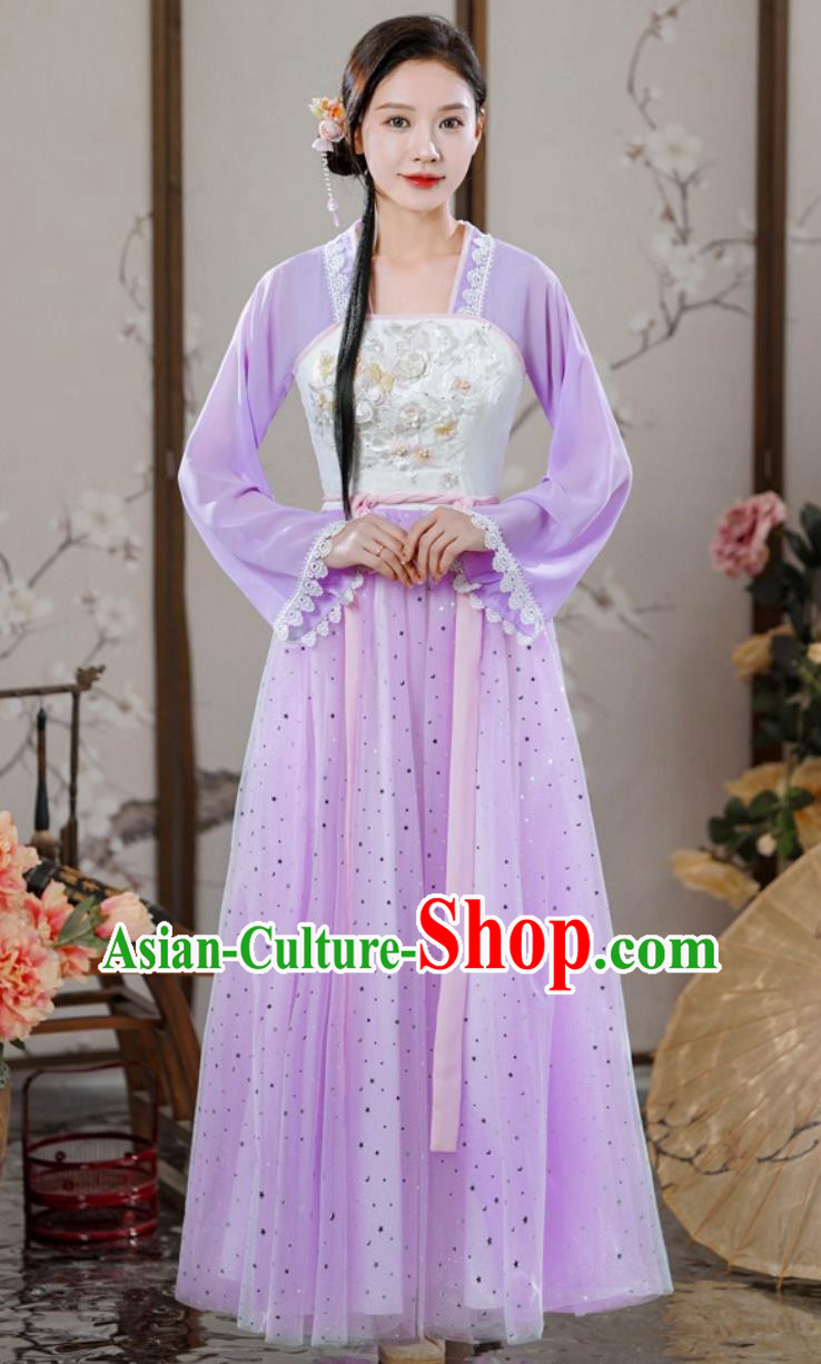 Purple Hanfu Ru Qun Women Chinese Traditional Clothing Ancient Fairy Costume Purple Hanfu Ru Qun Women Chinese Traditional Clothing Ancient Fairy Costume